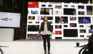 FILE- In this Feb. 28, 2017, file photo YouTube CEO Susan Wojcicki speaks during the introduction of YouTube TV at YouTube Space LA in Los Angeles. YouTube’s year-in-review video within a week earned the unwelcome distinction of becoming the most disliked video on its own platform, ever. Wojcicki acknowledged in a February blog post that the video had missed the mark. (AP Photo/Reed Saxon, File)