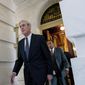 In this June 21, 2017, photo, former FBI Director Robert Mueller, the special counsel probing Russian interference in the 2016 election, departs Capitol Hill following a closed-door meeting in Washington. (Associated Press) **FILE**