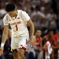 Maryland guard Anthony Cowan Jr. gestures after making a 3-pointer in the first half of an NCAA college basketball game against Ohio State, Saturday, Feb. 23, 2019, in College Park, Md. (AP Photo/Patrick Semansky)