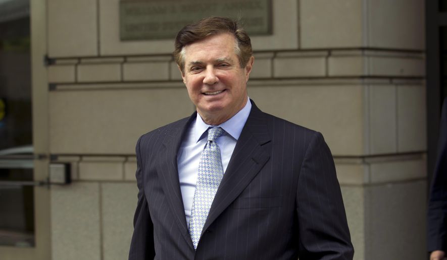 In this May 23, 2018, file photo, Paul Manafort, President Donald Trump&#39;s former campaign chairman, leaves the Federal District Court after a hearing in Washington. Manafort is asking a federal judge for leniency as he awaits sentencing in criminal cases stemming from the Russia investigation. Manafort’s attorneys say in a new filing that the 69-year-old political consultant isn’t a hardened criminal but rather a wealthy consultant who committed “garden variety” crimes by illegally lobbying for Ukrainian interests. (AP Photo/Jose Luis Magana, File)