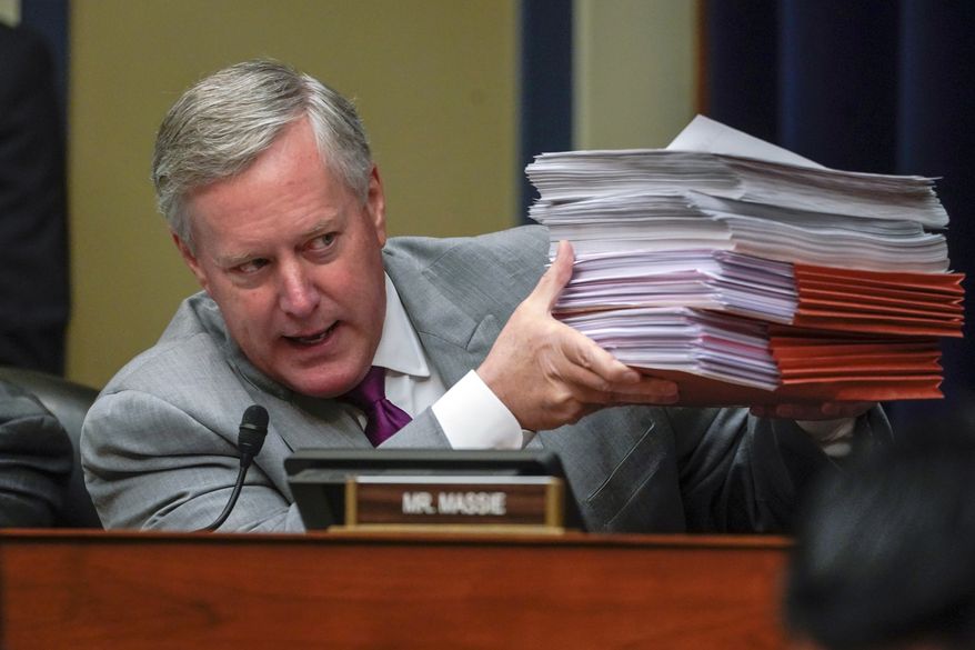 Rep. Mark Meadows, R-N.C., objects to House Oversight and Reform Committee Chair Elijah Cummings, D-Md., efforts to subpoena Trump administration officials over family separations at the southern border, on Capitol Hill in Washington, Tuesday, Feb. 26, 2019. The committee voted to subpoena Trump administration officials over family separations at the southern border, the first issued in the new Congress as Democrats have promised to hold the administration aggressively to count. The decision by the Oversight Committee will compel the heads of Justice, Homeland Security and Health and Human Services to deliver documents. (AP Photo/J. Scott Applewhite)