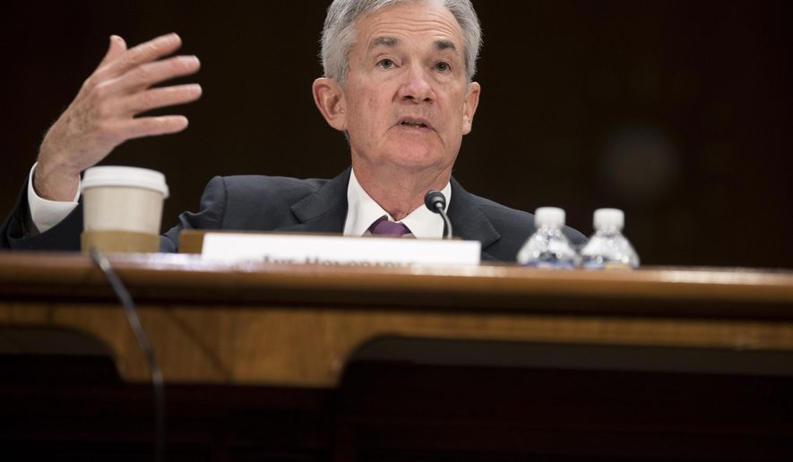 Federal Reserve Chairman Jerome Powell testifies before the Senate Banking, Housing and Urban Affairs Committee on Tuesday, Feb. 26, 2019 in Washington. (AP Photo/Kevin Wolf)