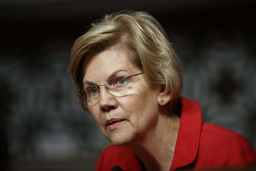 Senate Armed Services Committee member, Sen. Elizabeth Warren, D-Mass., pauses during a Senate Armed Services Committee hearing on &quot;Nuclear Policy and Posture&quot; on Capitol Hill in Washington, Thursday, Feb. 29, 2019. (AP Photo/Carolyn Kaster)