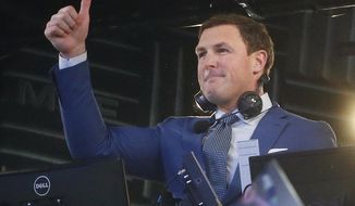FILE - In this Nov. 5, 2018, file photo, former NFL player Jason Witten and broadcaster is recognized by the Dallas Cowboys before the first half of an NFL football game between the Cowboys and the Tennessee Titans in Arlington, Texas. Witten is coming out of retirement and rejoining the Cowboys after one season as a television analyst.  The Cowboys announced Thursday, Feb. 28, 2019, that the 11-time Pro Bowl tight end had agreed to a one-year contract. (AP Photo/Michael Ainsworth) ** FILE **