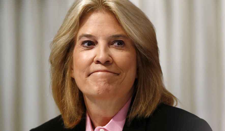 FILE - This June 19, 2013 file photo shows Greta Van Susteren at the National Press Club in Washington. Van Susteren is trying out local TV by joining Gray Television, which owns stations in more than 90 markets across the United States. She will be chief national political analyst for the Gray stations, and is developing two nationally syndicated shows for the company. She’s keeping her current job as host of a program for Voice of America that airs outside of the U.S. (AP Photo/Charles Dharapak, File)