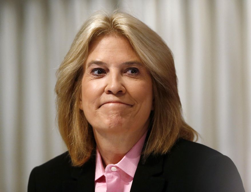 FILE - This June 19, 2013 file photo shows Greta Van Susteren at the National Press Club in Washington. Van Susteren is trying out local TV by joining Gray Television, which owns stations in more than 90 markets across the United States. She will be chief national political analyst for the Gray stations, and is developing two nationally syndicated shows for the company. She’s keeping her current job as host of a program for Voice of America that airs outside of the U.S. (AP Photo/Charles Dharapak, File)