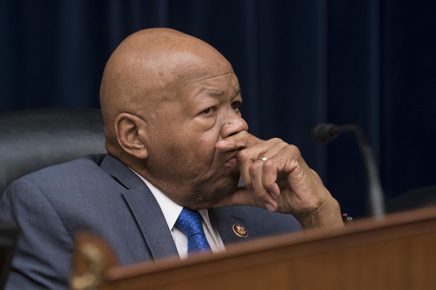 Rep. Elijah E. Cummings, the chairman of the Committee on Oversight and Reform, presides over the last hour of testimony by Michael Cohen, President Donald Trump's former personal lawyer, on Capitol Hill in Washington, Wednesday, Feb. 27, 2019. (AP Photo/J. Scott Applewhite)