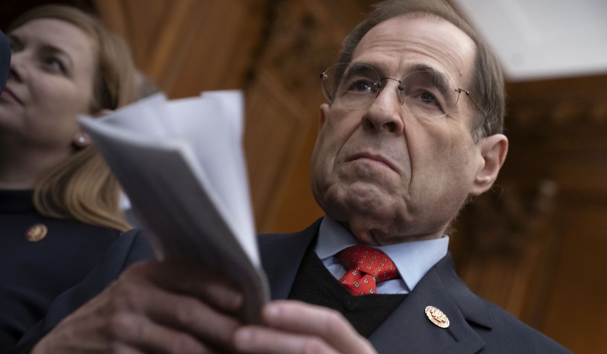 House Judiciary Committee Chairman Jerrold Nadler, New York Democrat, signaled the pair&#39;s influence in his investigation by personally announcing their arrival to the committee as consultants. If there are to be impeachment charges, they would originate with his committee. (Associated Press)