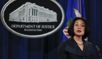 Jessie Liu, U.S. Attorney for the District of Columbia, speaks during a news conference at the Justice Department in Washington, Friday, Dec. 15, 2017. (AP Photo/Carolyn Kaster)