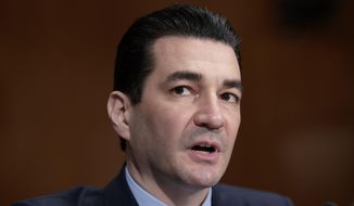 In this Wednesday, April 5, 2017, photo, Dr. Scott Gottlieb speaks during his confirmation hearing before a Senate committee, in Washington, as President Donald Trump&#x27;s nominee to head the Food and Drug Administration. (AP Photo/J. Scott Applewhite) **FILE**