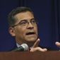 California Attorney General Xavier Becerra discusses the decision that his office will not file charges against the two Sacramento Police officers in last years fatal shooting of Stephon Clark, during a news conference, Tuesday, March 5, 2019, in Sacramento, Calif. (AP Photo/Rich Pedroncelli) ** FILE **