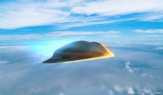 The Pentagon&#x27;s research arm, DARPA, has awarded Raytheon a $63.3 million contract for the Tactical Boost Glide hypersonic weapons program (TBG). (Image: Raytheon, concept art screenshot)