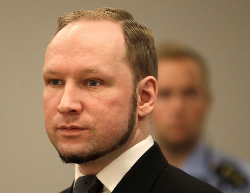 Anders Behring Breivik, who killed 77 people in two 2011 terrorist attacks in Norway, left a 1,500-page white supremacist manifesto that prosecutors in the case of Coast Guard Lt. Christopher P. Hasson called a "blueprint for future single-cell or 'lone wolf' terrorist operations." (Associated Press/File)