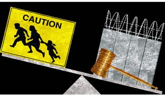 Illustration on what&#39;s needed to deal with illegal immigration by Alexander Hunter/The Washington Times