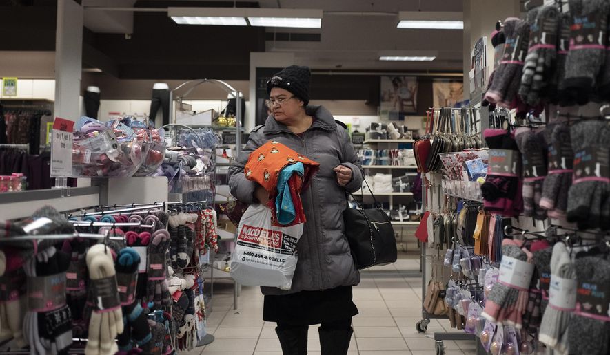 In this Jan. 7, 2019, file photo a customer shops in a Sears store in the Brooklyn borough of New York. On Monday, March 11, the Commerce Department releases U.S. retail sales data for December and January. (AP Photo/Mark Lennihan, File)
