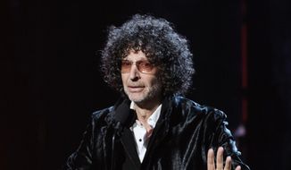 Howard Stern speaks at the 2018 Rock and Roll Hall of Fame Induction Ceremony in Cleveland, April 14, 2018. (Photo by Michael Zorn/Invision/AP) ** FILE **