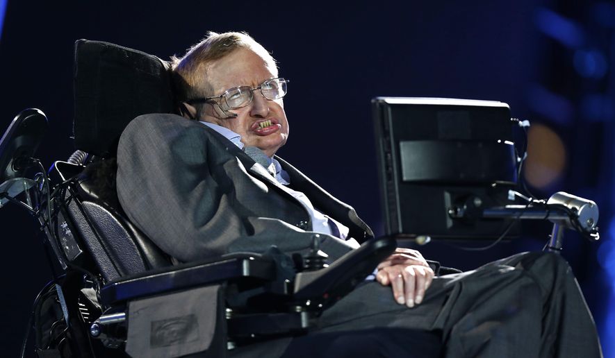 FILE - In this file photo dated Wednesday Aug. 29, 2012, British physicist, Professor Stephen Hawking speaks during the Opening Ceremony for the 2012 Paralympics in London. British regulators have barred Stephen Hawking’s former nurse from practicing after finding she failed to provide appropriate care to the late physicist. The Nursing and Midwifery Council said Tuesday, March 12, 2019 that it had struck off Patricia Dowdy for failing “to provide the standards of good, professional care that we expect and Professor Hawking deserved.’’ (AP Photo/Matt Dunham, File)