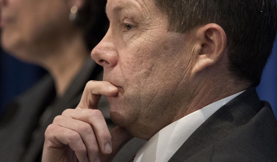 FILE - In this Nov. 17, 2016 file photo, Jeffrey Sutton, a federal judge on the U.S. Court of Appeals for the Sixth Circuit, participates in a panel discussion during the Federalist Society's National Lawyers Convention in Washington. A divided federal appeals court Tuesday, March 12, 2019 upheld an Ohio anti-abortion law that blocks public money for Planned Parenthood. (AP Photo/Cliff Owen, File)