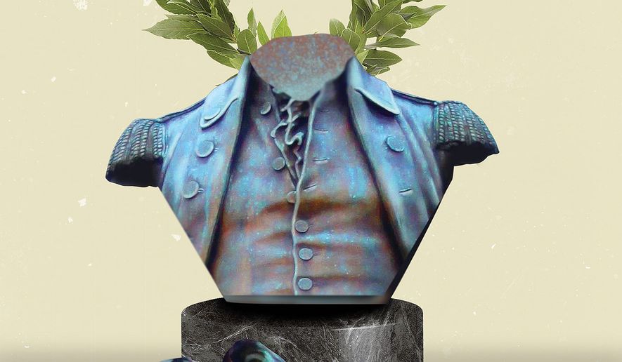Illustration on destroying history by Linas Garsys/The Washington Times