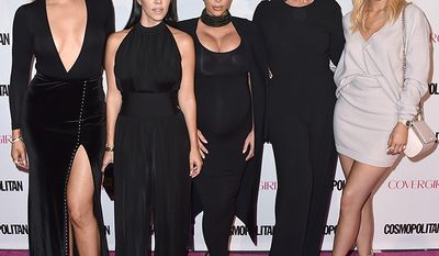 Kris Jenner, 6 kids  
Khloe Kardashian, from left, Kourtney Kardashian, Kim Kardashian, Kris Jenner and Kylie Jenner arrive at Cosmopolitan magazine&#39;s 50th birthday celebration at Ysabel on Monday, Oct. 12, 2015, in West Hollywood, Calif. (Photo by Jordan Strauss/Invision/AP)