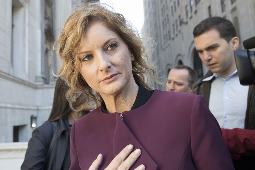 In this Oct. 18, 2018 file photo, Summer Zervos leaves New York state appellate court in New York. A New York appeals court has ruled that President Donald Trump isn't immune from a defamation lawsuit filed by the former "Apprentice" contestant who accused him of unwanted kissing and groping. (AP Photo/Mary Altaffer, FILE)