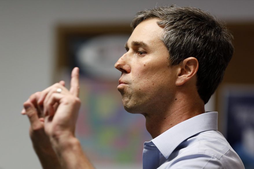 Former Texas congressman Beto O'Rourke speaks at the International Brotherhood of Electrical Workers Local 13 hall, Thursday, March 14, 2019, in Burlington, Iowa. O'Rourke announced Thursday that he'll seek the 2020 Democratic presidential nomination. (AP Photo/Charlie Neibergall)