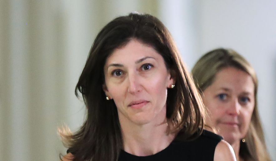 Former FBI lawyer Lisa Page leaves following an interview with lawmakers behind closed doors on Capitol Hill in Washington, Friday, July 13, 2018. (AP Photo/Manuel Balce Ceneta) ** FILE **