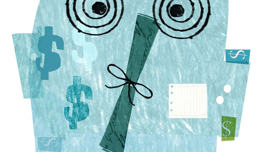 Illustration on student debt by Donna Grethen/Tribune Content Agency