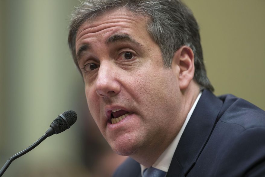 In this Feb. 27, 2019, file photo, Michael Cohen, President Donald Trump&#39;s former lawyer, speaks as he testifies before the House Oversight and Reform Committee, on Capitol Hill in Washington. Hundreds of pages of court records made public Tuesday, March 19, revealed that special counsel Robert Mueller quickly zeroed in on Cohen in the early stages of his Russia probe. (AP Photo/Alex Brandon, File)