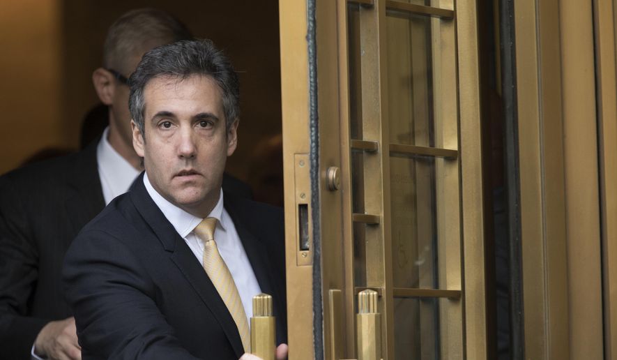 In this Aug. 21, 2018, file photo, Michael Cohen leaves Federal court, in New York. Newly released documents show the FBI was investigating President Donald Trump&#x27;s former personal attorney and fixer for nearly a year before agents raided his home and office. A search warrant released Tuesday, March 19, 2019 shows the federal inquiry into Cohen had been going on since July 2017,  far longer than had previously been known. (AP Photo/Mary Altaffer, File) **FILE**