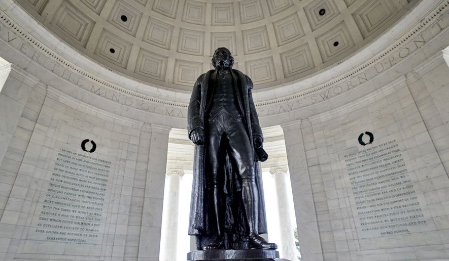 The Thomas Jefferson Memorial is seen in this general view. Monday, March 11, 2019, in Washington D.C. (AP Photo/Mark Tenally) ** FILE **