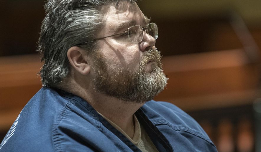 Steven Downs appears at Androscoggin County Superior Court in Auburn, Maine on Wednesday, March 20, 2019 during his extradition hearing. Downs has been charged by Alaska authorities with the 1993 sexual assault and murder of 20-year-old Sophie Sergie at the University of Alaska Fairbanks. (Russ Dillingham/Sun Journal via AP)