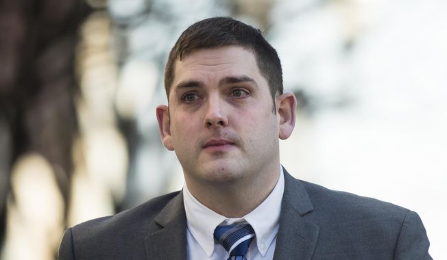 In this March 12, 2019 file photo, former East Pittsburgh police officer Michael Rosfeld, charged with homicide in the shooting death of Antwon Rose II, walks to the Dauphin County Courthouse in Harrisburg, Pa. A witness in the shooting of Rose by Rosfeld said Wednesday March 20, 2019 at his trial in Pittsburgh, that he saw the officer standing on the sidewalk, panicking, saying, &amp;quot;I don&#x27;t know why I shot him. I don&#x27;t know why I fired.&amp;quot; (AP Photo/Matt Rourke)