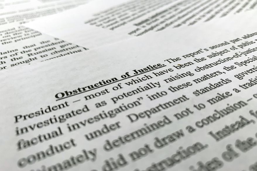 The letter from Attorney General William Barr to Congress on the conclusions reached by special counsel Robert Mueller in the Russia probe photographed on Sunday, March 24, 2019. (AP Photo/Jon Elswick)