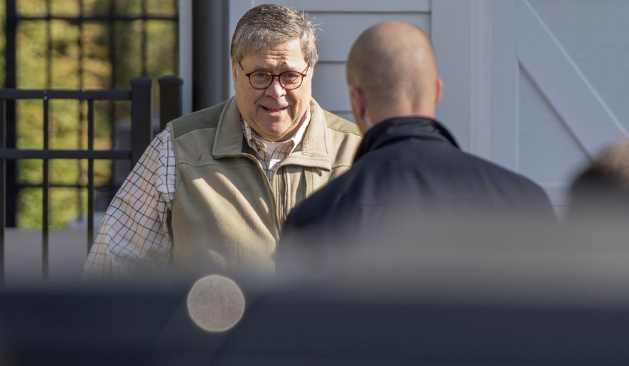Attorney General William Barr leaves his home in McLean, Va., on Sunday morning, March 24, 2019. Barr is preparing a summary of the findings of the special counsel investigating Russian election interference.  The release of Barr&#39;s summary of the report&#39;s main conclusions is expected sometime Sunday.(AP Photo/Sait Serkan Gurbuz)