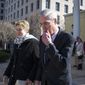 In this March 24, 2019, photo, special counsel Robert Mueller, and his wife Ann, depart St. John&#39;s Episcopal Church, across from the White House, in Washington. (AP Photo/Cliff Owen)