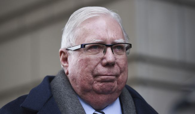 Jerome Corsi stands during a news conference outside the William B. Bryant Annex, United States Courthouse in Washington, Thursday, Jan. 3, 2019. (Associated Press) ** FILE **