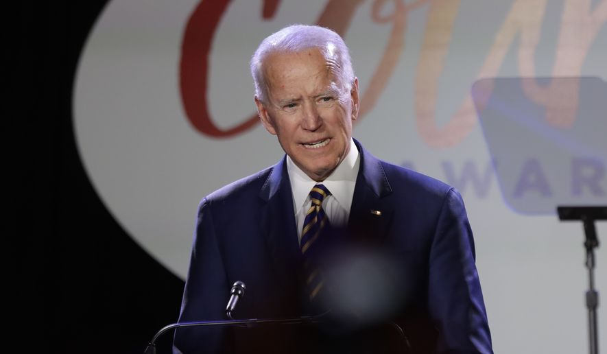 Former Vice President Joe Biden speaks at the Biden Courage Awards Tuesday, March 26, 2019, in New York. (AP Photo/Frank Franklin II)