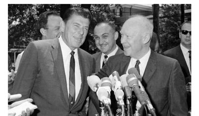 Ronald Reagan and Dwight Eisenhower in 1966    Associated Press photo