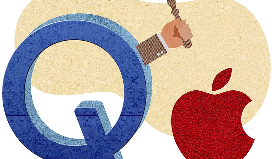Qualcomm Prevails Over Apple Illustration by Greg Groesch/The Washington Times