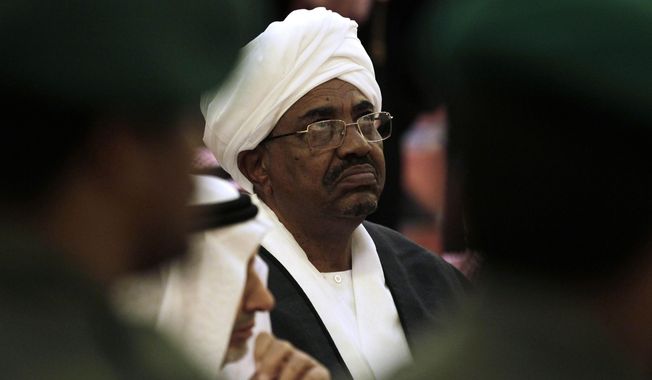 FILE - In this Oct. 25, 2011 file photo, Sudanese President Omar al-Bashir attends the funeral of Saudi Crown Prince Sultan bin Abdul-Aziz Al Saud, in Riyadh, Saudi Arabia.  In a report issued Tuesday, March 27, 2019, New York-based Human Rights Watch described al-Bashir as a &amp;quot;fugitive from international justice&amp;quot; because he is wanted by the International Criminal Court for charges of genocide linked to the Darfur conflict. The rights group urged Tunisia to either &amp;quot;bar or arrest&amp;quot; Sudanese President Omar al-Bashir if he tries to attend an Arab League summit this weekend. (AP Photo/Hassan Ammar, File)