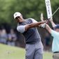 Tiger Woods hits on the second hole during round-robin play at the Dell Technologies Match Play Championship golf tournament, Friday, March 29, 2019, in Austin, Texas. (AP Photo/Eric Gay)