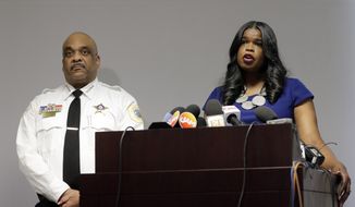 FILE - In this Feb. 22, 2019, file photo, Cook County State&#x27;s Attorney Kim Foxx, right, speaks at a news conference as Chicago Police Superintendent Eddie Johnson listens in Chicago. The outrage was swift and overwhelming: How could prosecutors in Chicago drop charges against former &amp;quot;Empire&amp;quot; cast member Jussie Smollett for allegedly orchestrating a fake attack and allow him to wipe his record clean without so much as an apology? But for all of the public outrage, the Chicago Police Department and Cook County State&#x27;s Attorney&#x27;s Office insist their relationship is strong, even if they didn&#x27;t agree on the outcome in Smollett&#x27;s case. (AP Photo/Kiichiro Sato, File)