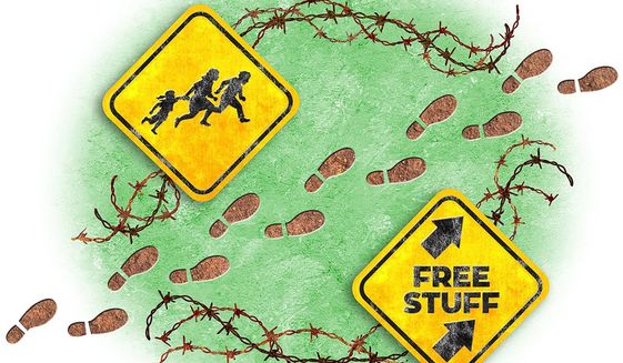 Free Stuff Army Approaches Illustration by Greg Groesch/The Washington Times