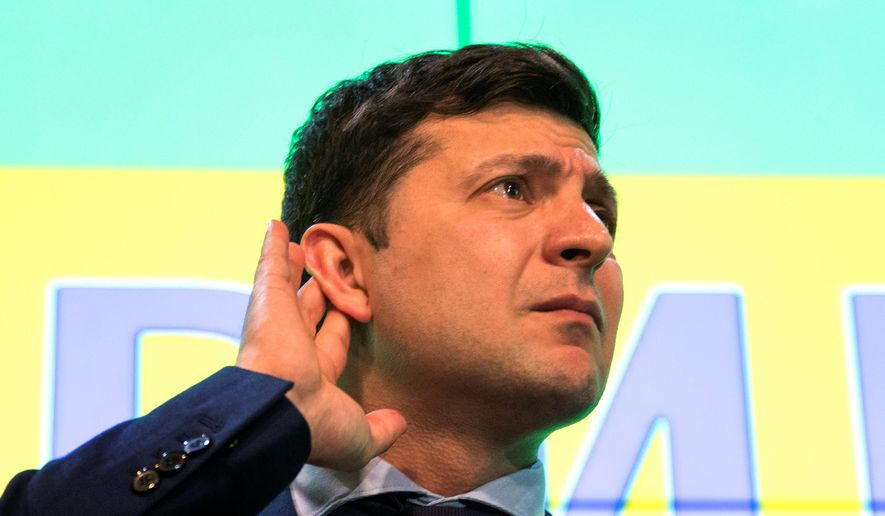 &quot;A new lie, a normal life is starting,&quot; Ukrainian comedian Volodymyr Zelenskiy said on Sunday. &quot;A lie without corruption, without bribes.&quot; Mr. Zelenskiy is in an election runoff with President Petro Poroshenko. (Associated Press)