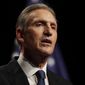 In this Feb. 7, 2019, file photo, former Starbucks CEO Howard Schultz speaks at Purdue University in West Lafayette, Ind. (AP Photo/Michael Conroy, File)