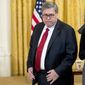 Attorney General William Barr arrives for the 2019 Prison Reform Summit and First Step Act Celebration in the East Room of the White House in Washington, Monday, April 1, 2019. (AP Photo/Andrew Harnik) **FILE**