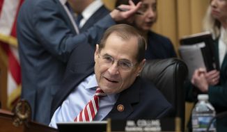 House Judiciary Committee Chairman Jerrold Nadler, D-N.Y., passes a resolution to subpoena special counsel Robert Mueller&#39;s full report, on Capitol Hill in Washington, Wednesday, April 3, 2019. (AP Photo/J. Scott Applewhite)