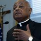Archbishop designated by Pope Francis to the Archdiocese of Washington, Archbishop Wilton D. Gregory speaks during a news conference at Washington Archdiocesan Pastoral Center in Hyattsville, Md., Thursday, April 4, 2019. Archbishop-designate Gregory will succeed Cardinal Donald Wuerl. (AP Photo/Jose Luis Magana)