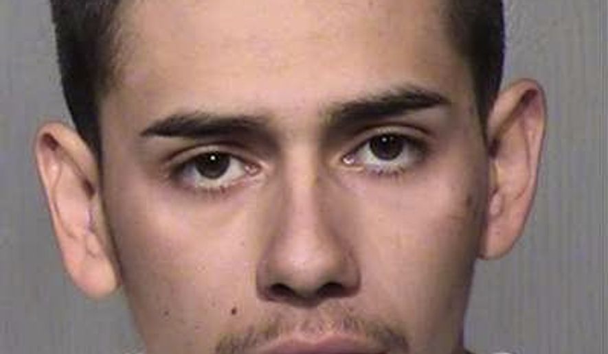 Joshua Gonzalez is pictured in this April 4, 2019 booking photo provided by the Maricopa County Sheriff's Office. Phoenix police said Friday the 20-year-old was arrested in connection with the road rage shooting death of 10-year-old Summerbell Brown. (Maricopa County Sheriff's Office via AP)